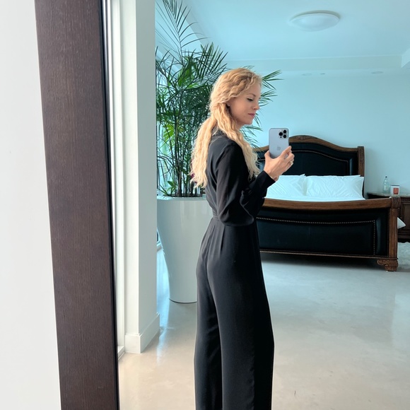 Black Jumpsuit - Jay Godfrey Sheer, Long-sleeved, Sheer pants (with slip) - Picture 5 of 7